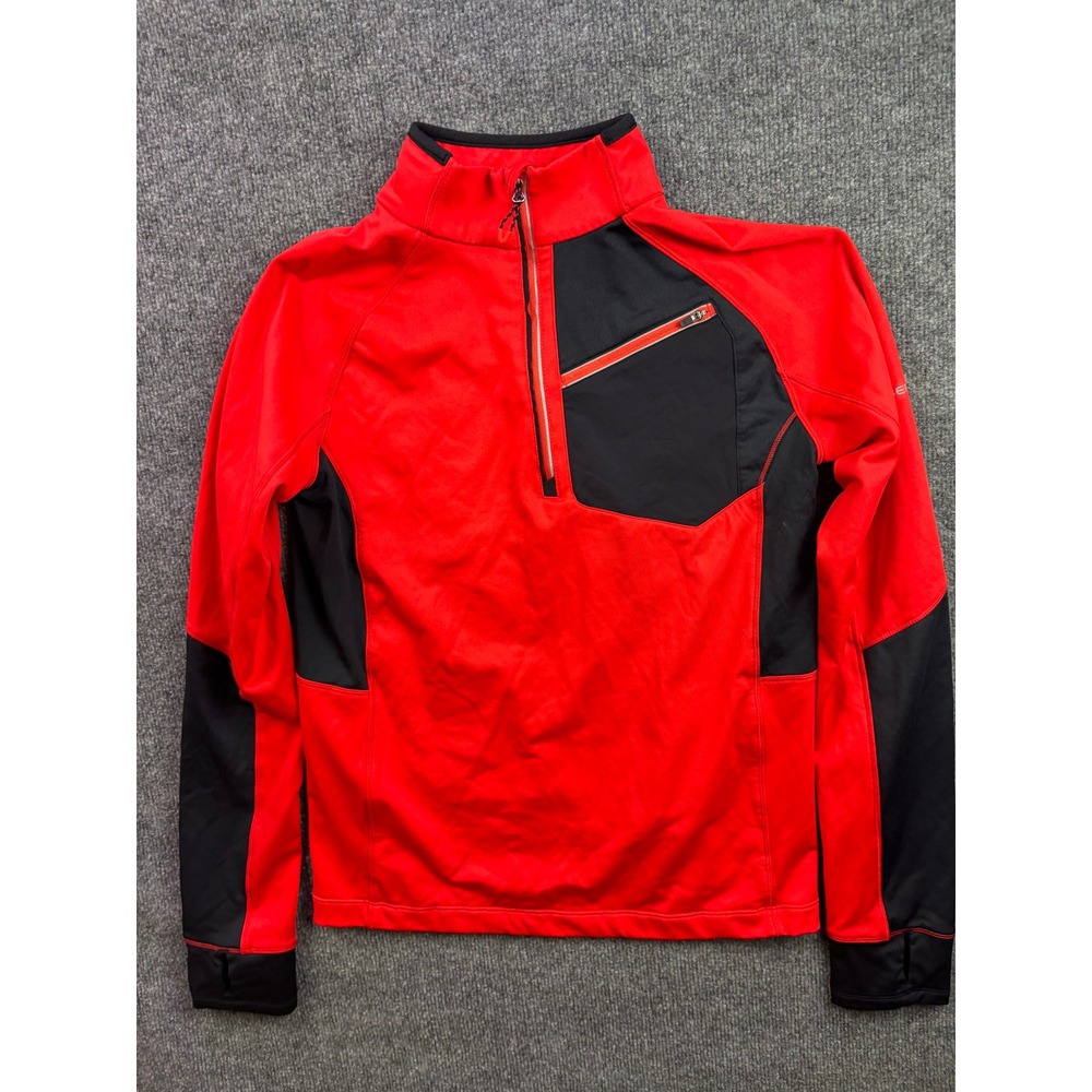 Obermeyer 1/2 Zip Pullover Mens Small Red Black Fleece Layer 29002